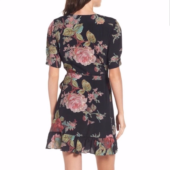 Privacy Please June Floral V-neck Wrap Mini Dress - Picture 2 of 11